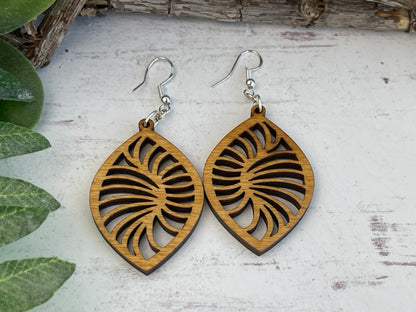 Stylish Geometric Wood Earrings