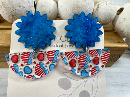 Patriotic Hearts Red White and Blue
