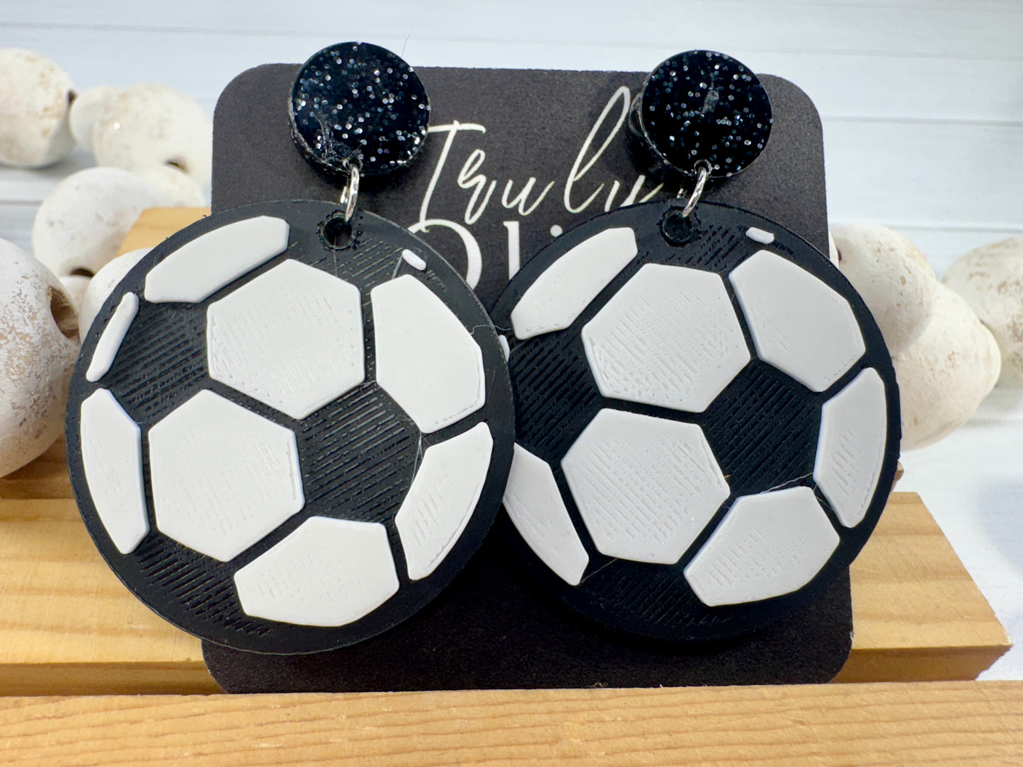 Customizable Soccer Ball Earrings Team Colors