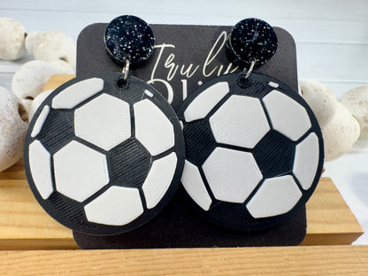 Customizable Soccer Ball Earrings Team Colors