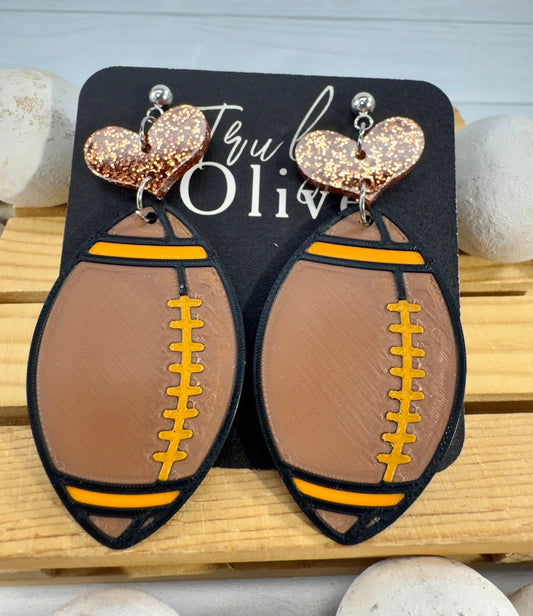 Truly Olive Customizable Football Earrings Choose Your Team Colors Game Day Statement Jewelry 2026 - Earrings Dangle Earrings