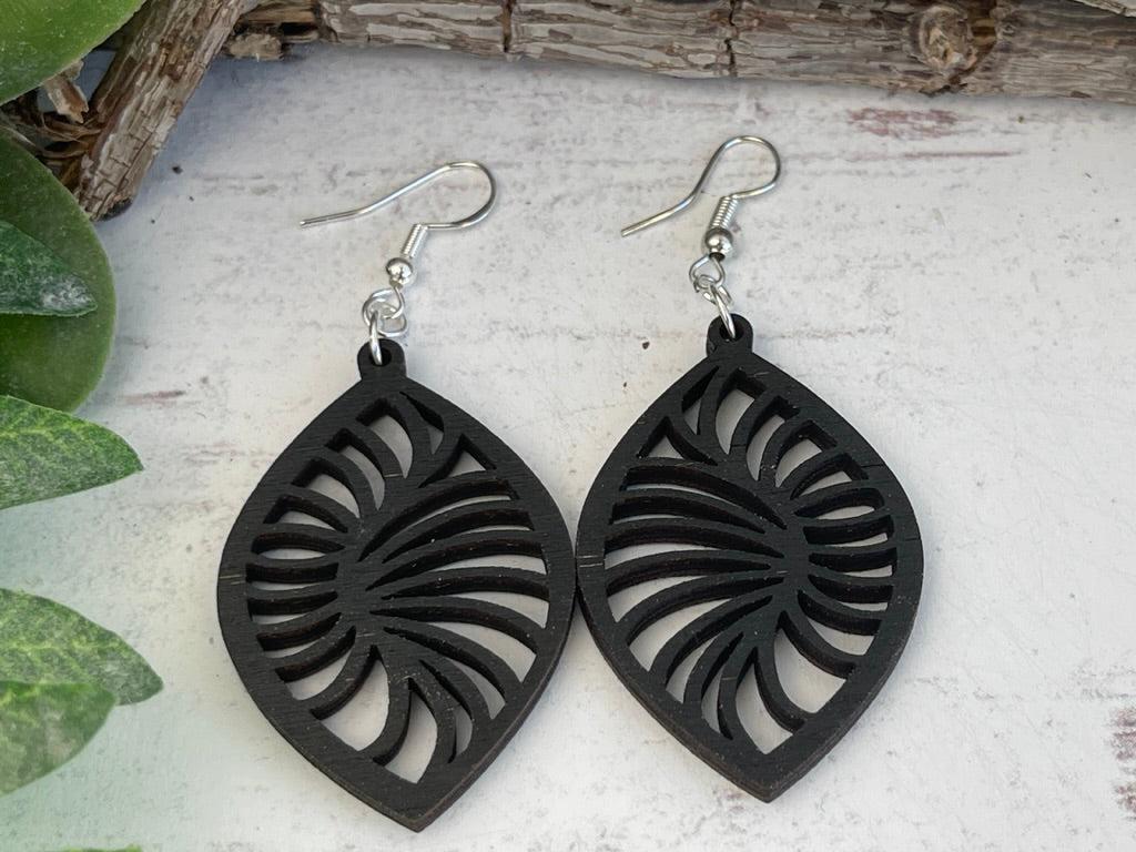 Stylish Geometric Wood Earrings