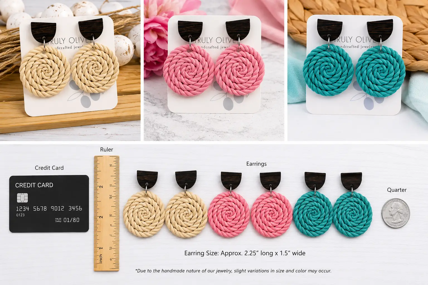 Truly Olive Lightweight Spiral Rope Earrings - Uncategorized Stud/Post Earrings