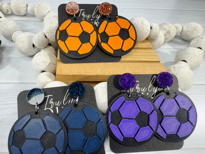 Customizable Soccer Ball Earrings Team Colors