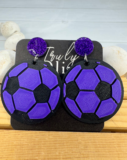Customizable Soccer Ball Earrings Team Colors