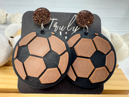 Customizable Soccer Ball Earrings Team Colors