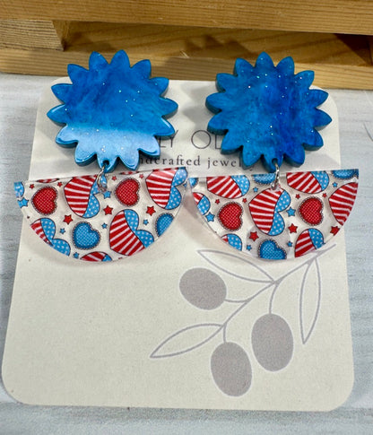 Patriotic Hearts Red White and Blue