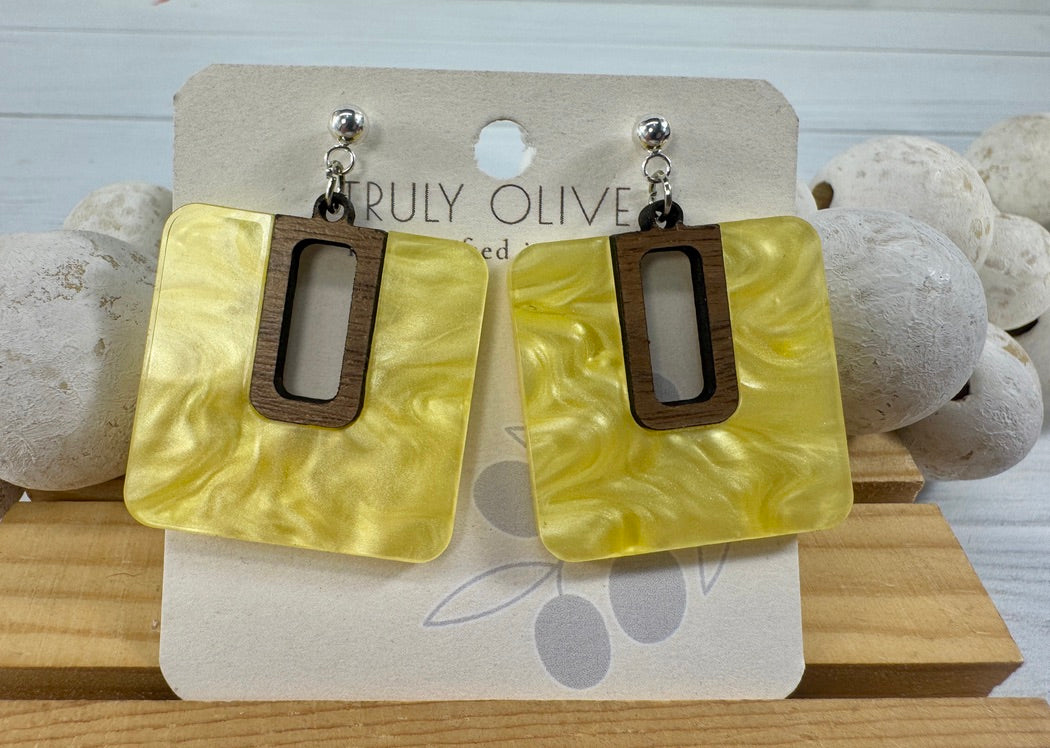 Yellow Bumble Bee Dangle Drop Earrings