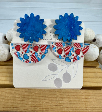 Patriotic Hearts Red White and Blue