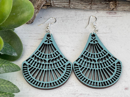 Elegant Shapely Wood Earrings