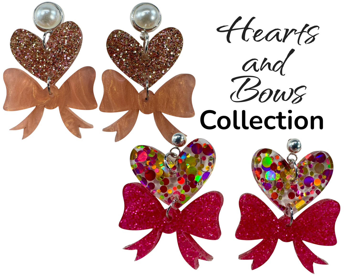 Heart Bows Dangle Earrings