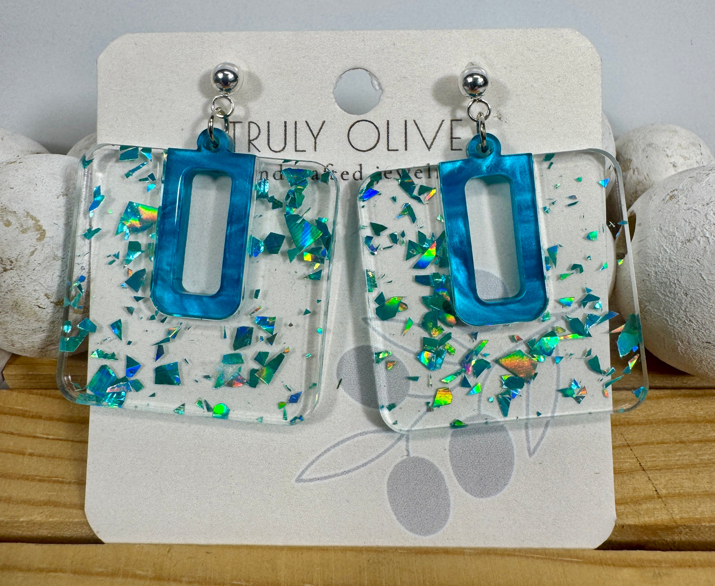 Spring Sparkle Flake Acrylic Earrings