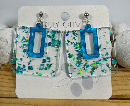 Spring Sparkle Flake Acrylic Earrings