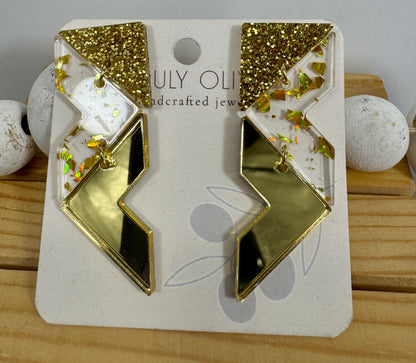 Crystal Gold Sparkly Holiday Earrings