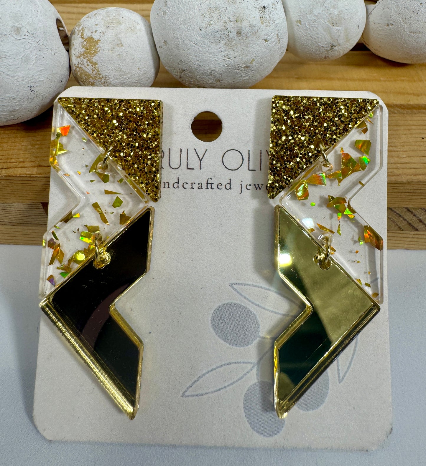 Crystal Gold Sparkly Holiday Earrings