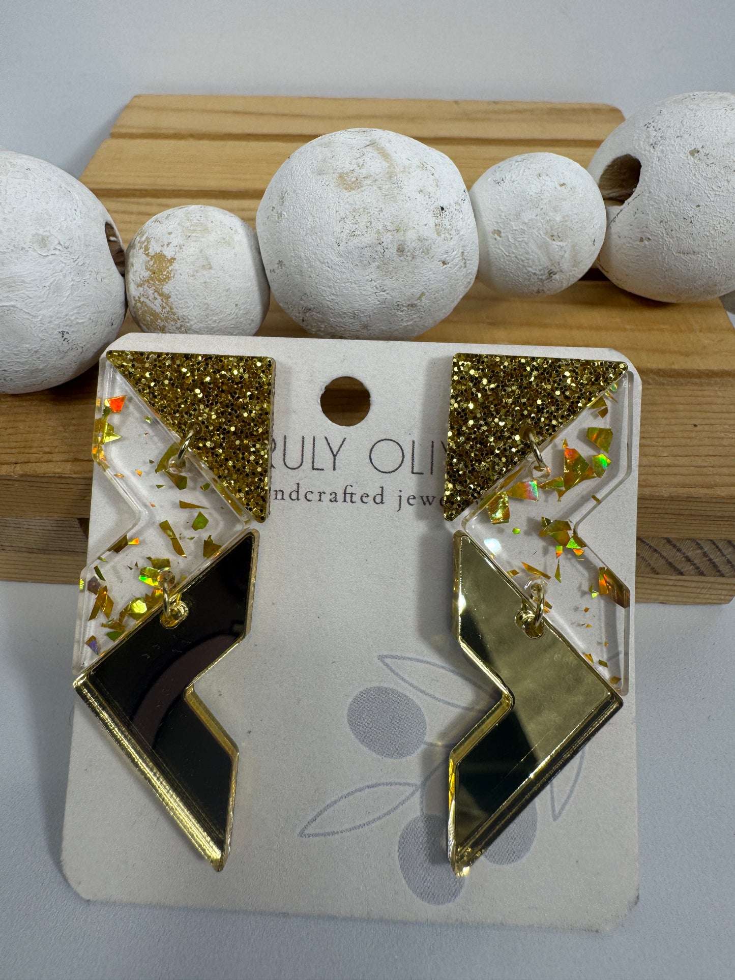 Crystal Gold Sparkly Holiday Earrings