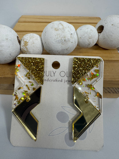 Crystal Gold Sparkly Holiday Earrings