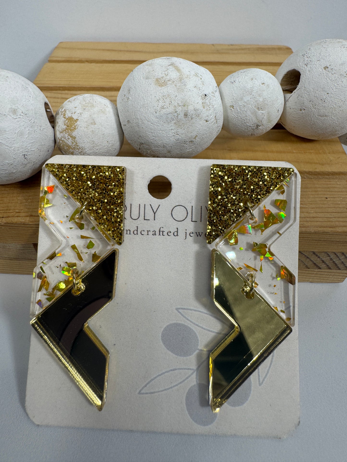 Crystal Gold Sparkly Holiday Earrings