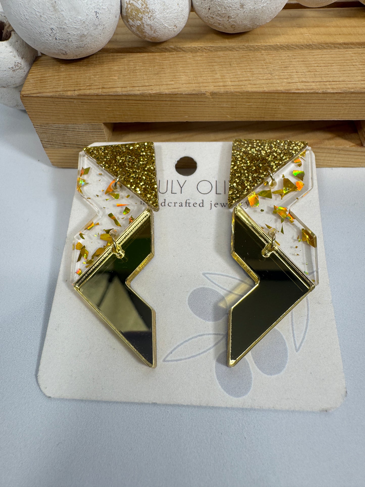 Crystal Gold Sparkly Holiday Earrings