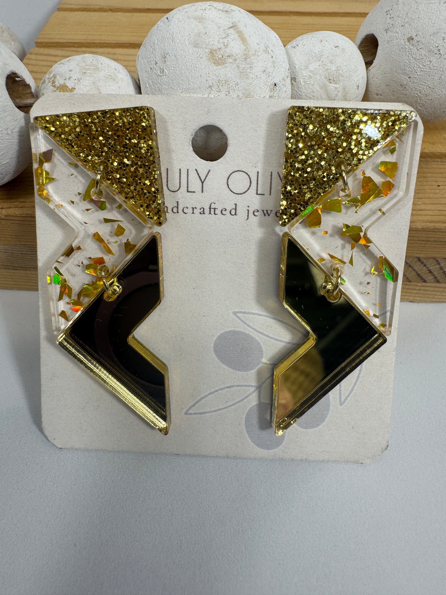 Crystal Gold Sparkly Holiday Earrings