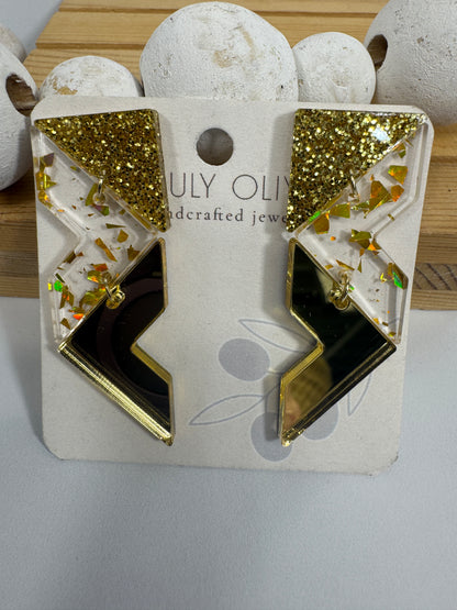 Crystal Gold Sparkly Holiday Earrings