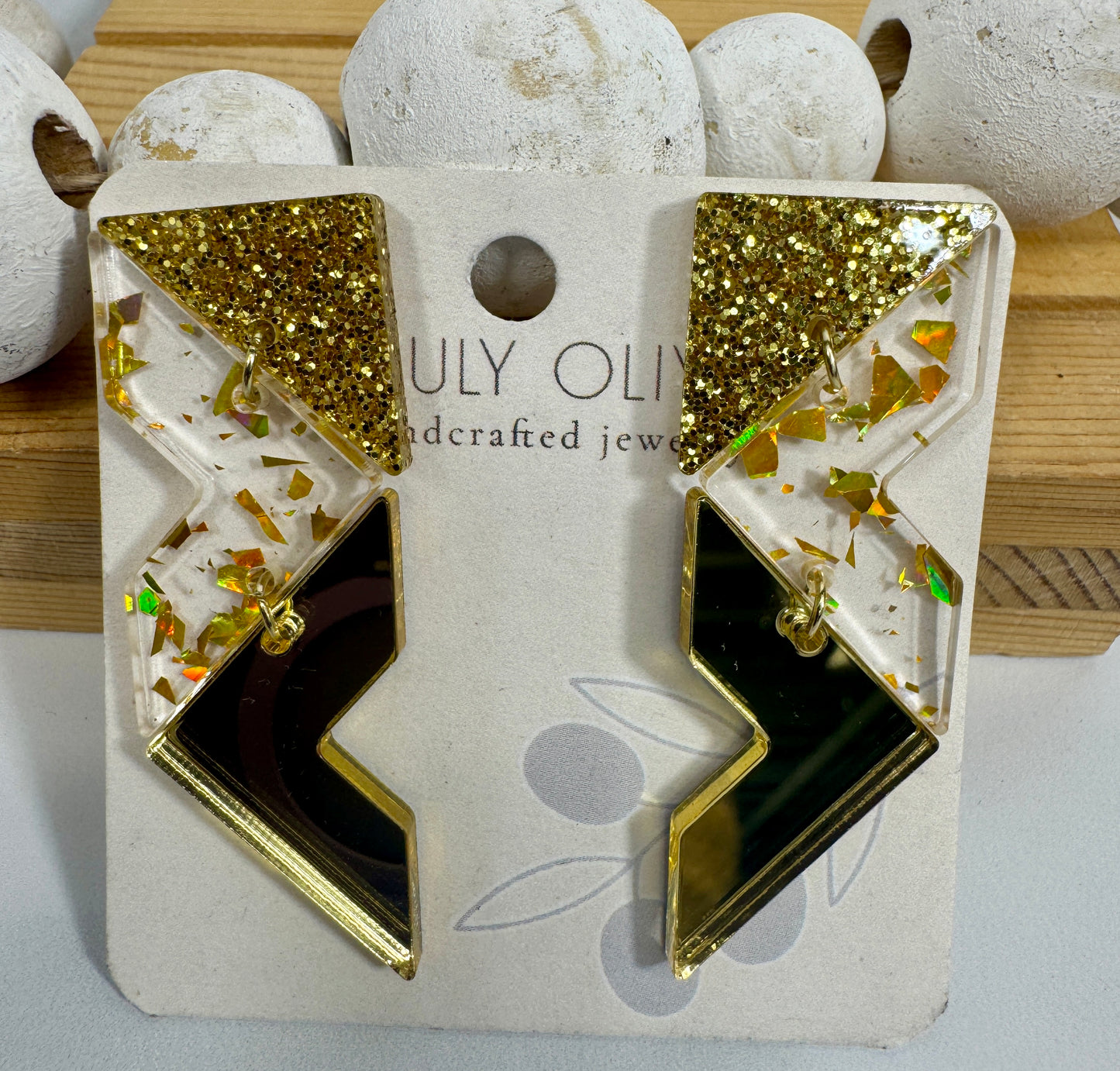 Crystal Gold Sparkly Holiday Earrings