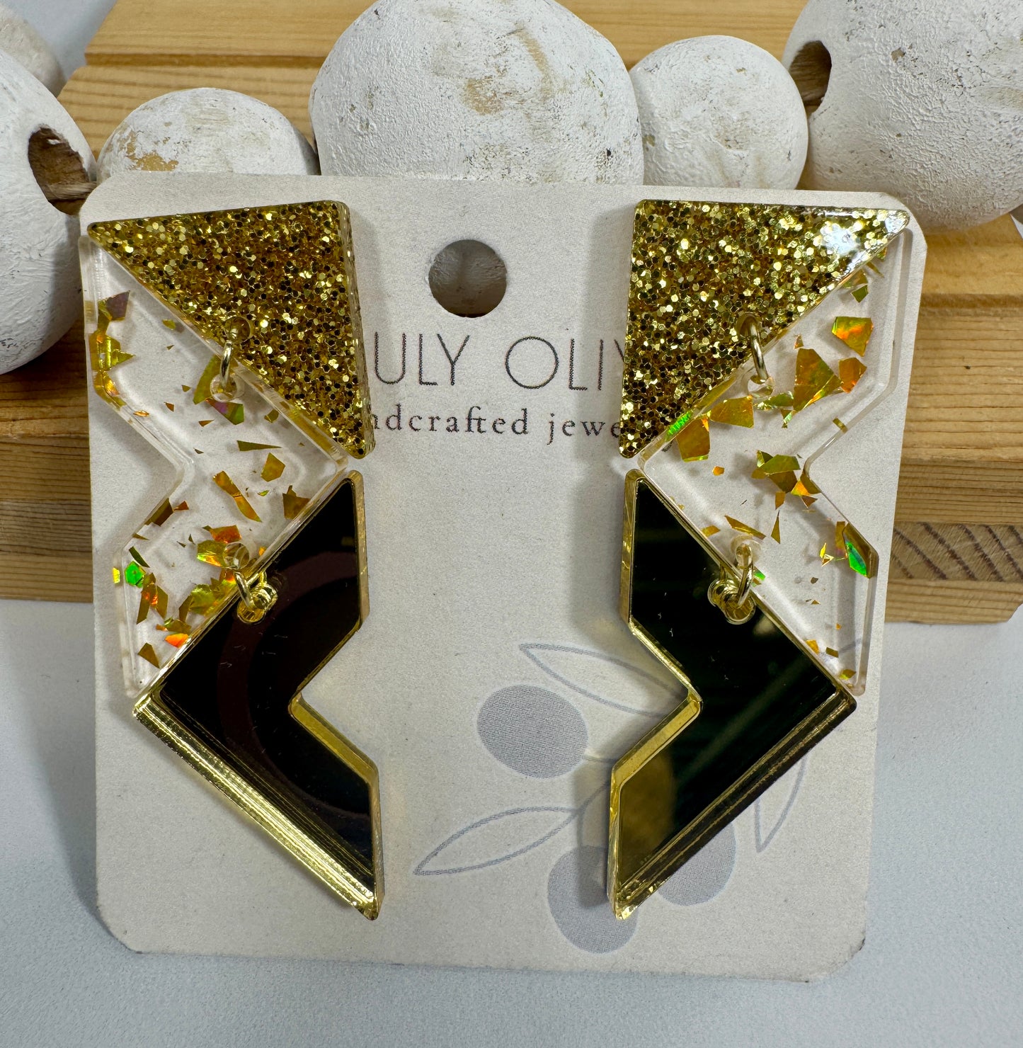 Crystal Gold Sparkly Holiday Earrings