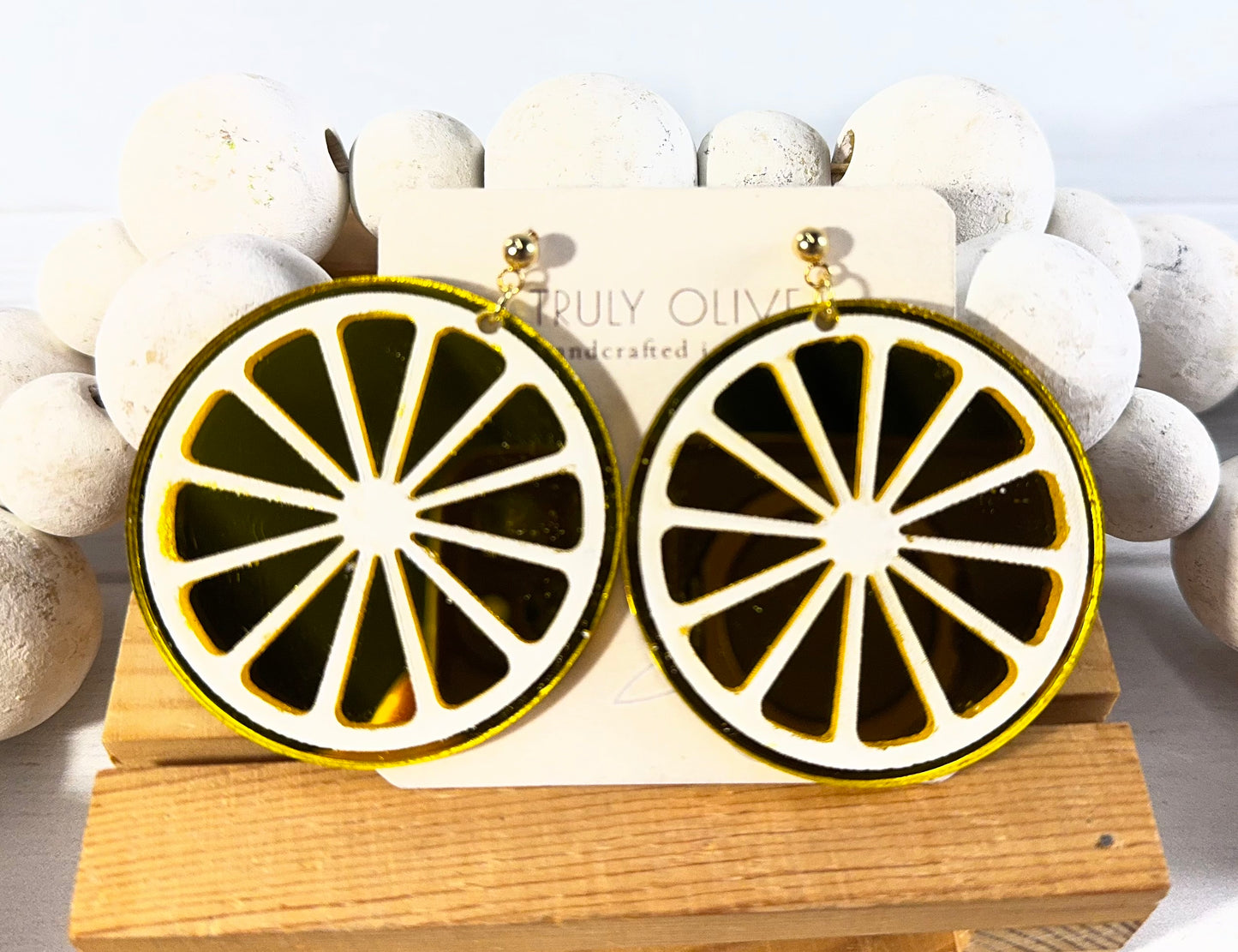 Citrus Slice Earrings - Bright and Shiny Citrus Earrings