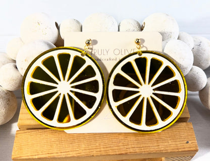 Citrus Slice Earrings - Bright and Shiny Citrus Earrings