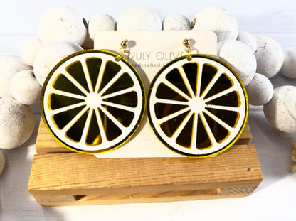 Citrus Slice Earrings - Bright and Shiny Citrus Earrings