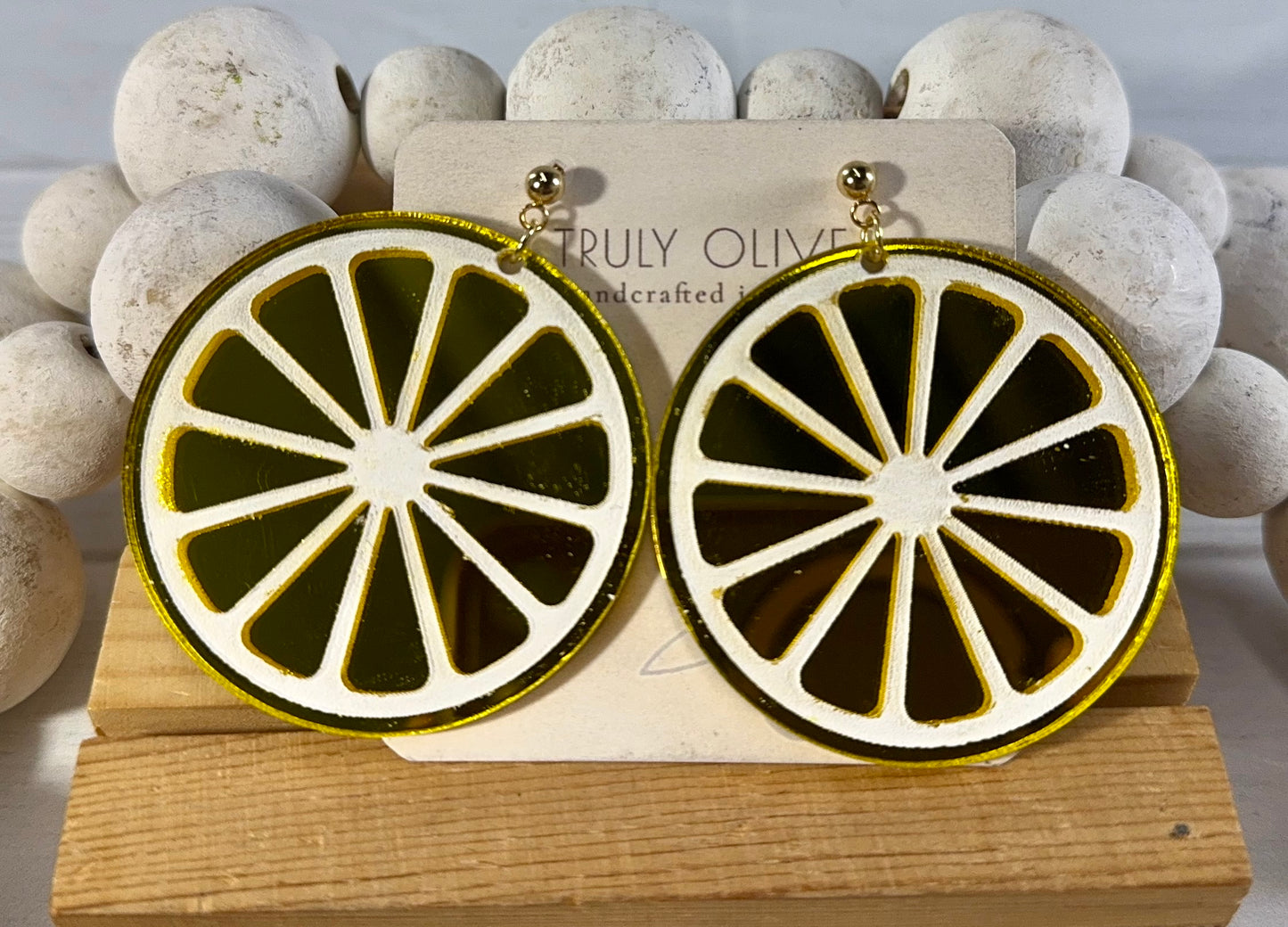 Citrus Slice Earrings - Bright and Shiny Citrus Earrings