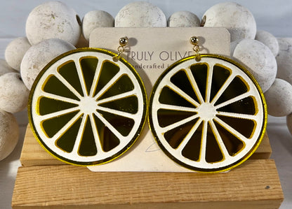 Citrus Slice Earrings - Bright and Shiny Citrus Earrings