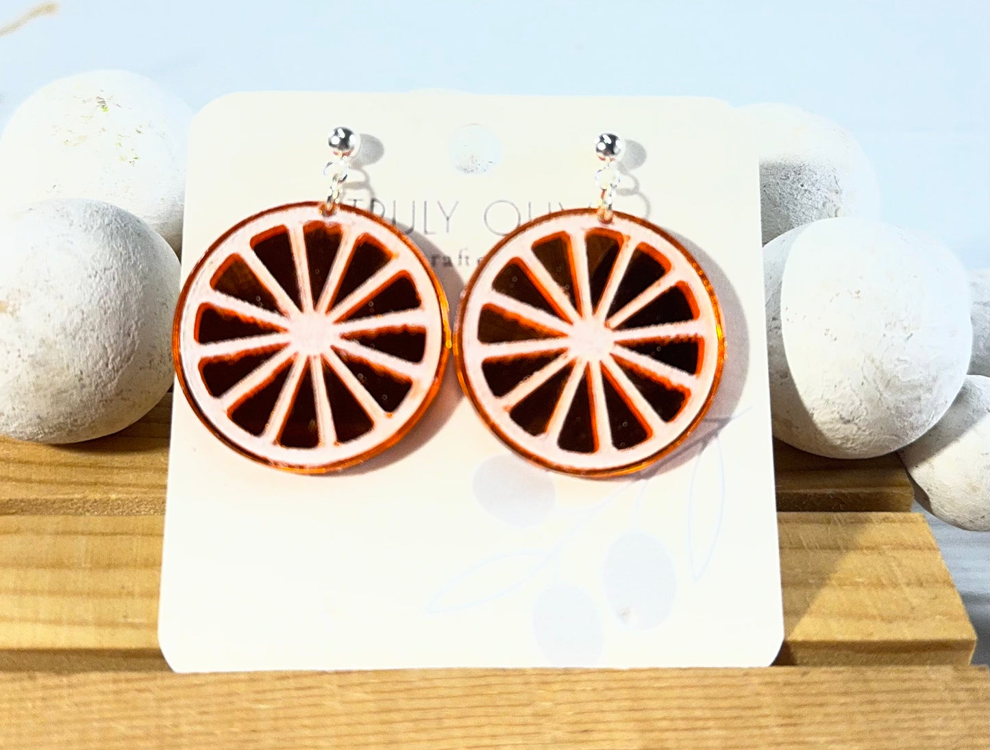 Citrus Slice Earrings - Bright and Shiny Citrus Earrings
