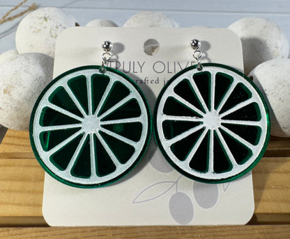 Citrus Slice Earrings - Bright and Shiny Citrus Earrings