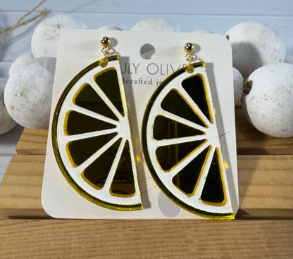 Half Slice Citrus Earrings - Lemon Lime and Orange