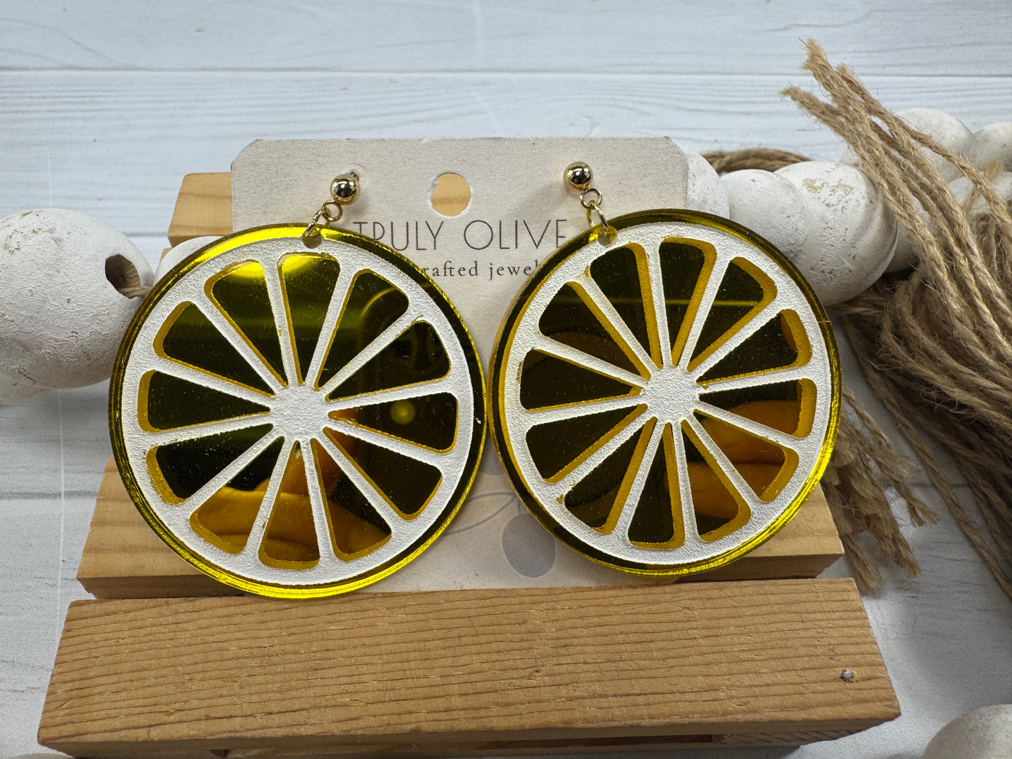 Citrus Slice Earrings - Bright and Shiny Citrus Earrings