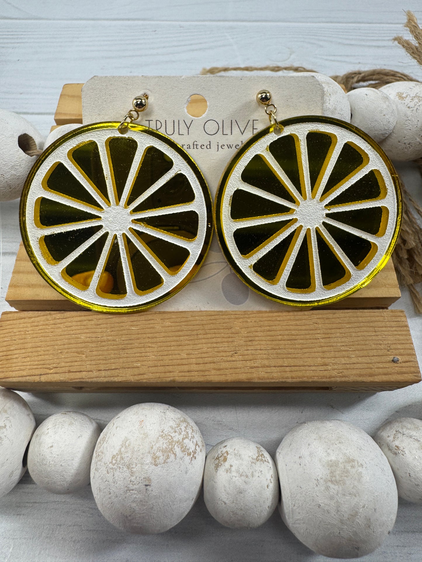 Citrus Slice Earrings - Bright and Shiny Citrus Earrings