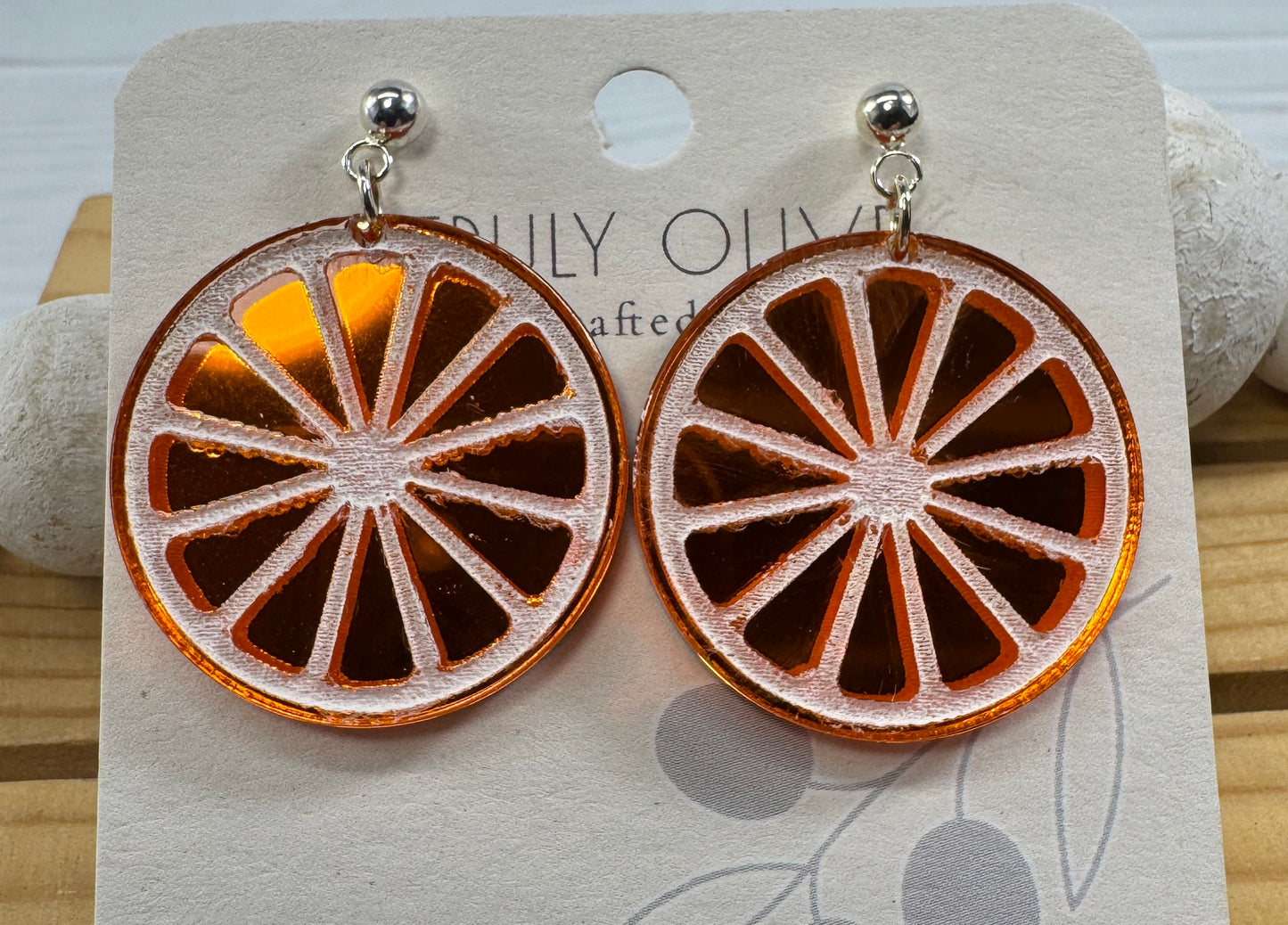 Citrus Slice Earrings - Bright and Shiny Citrus Earrings