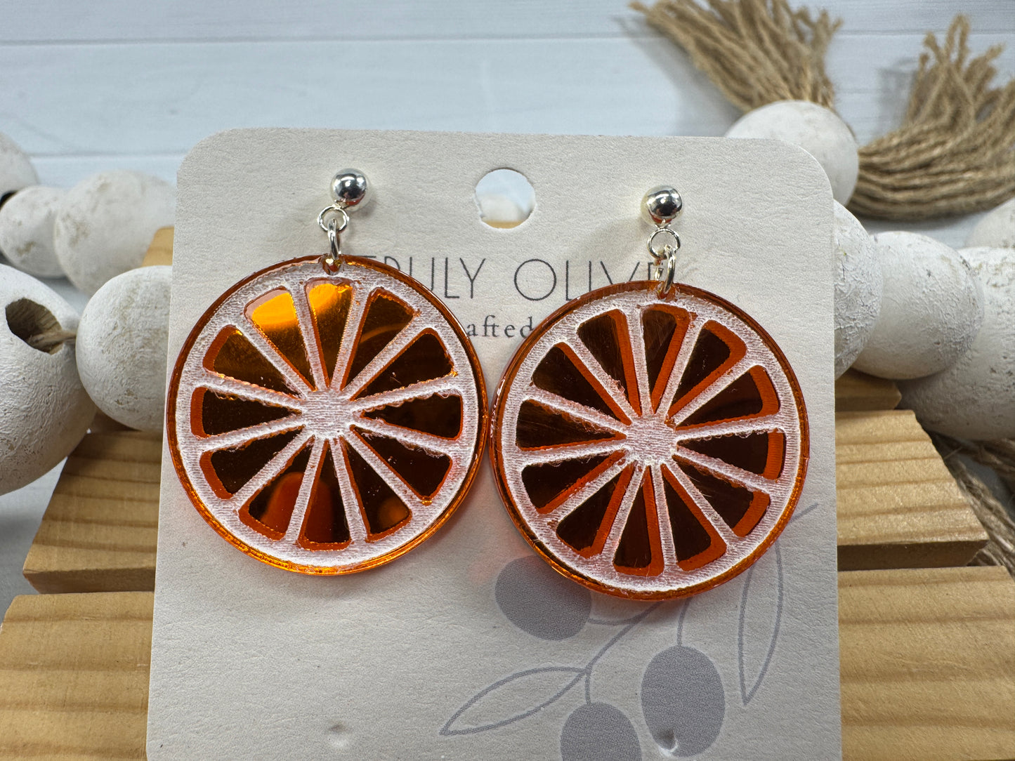 Citrus Slice Earrings - Bright and Shiny Citrus Earrings