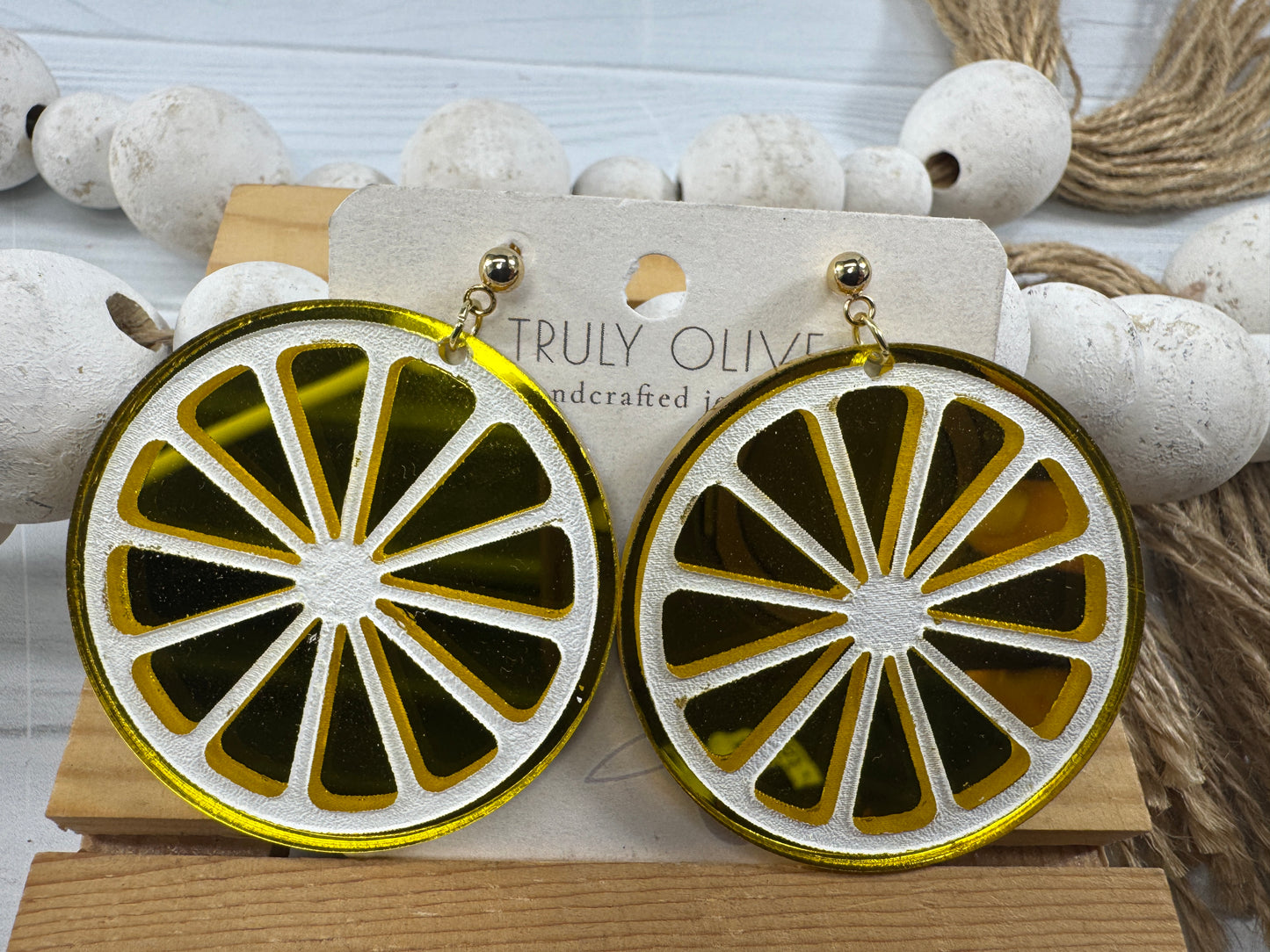 Citrus Slice Earrings - Bright and Shiny Citrus Earrings