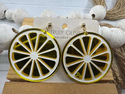 Citrus Slice Earrings - Bright and Shiny Citrus Earrings