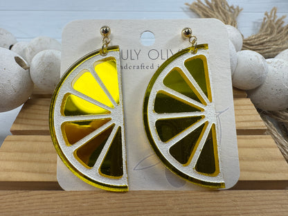 Half Slice Citrus Earrings - Lemon Lime and Orange