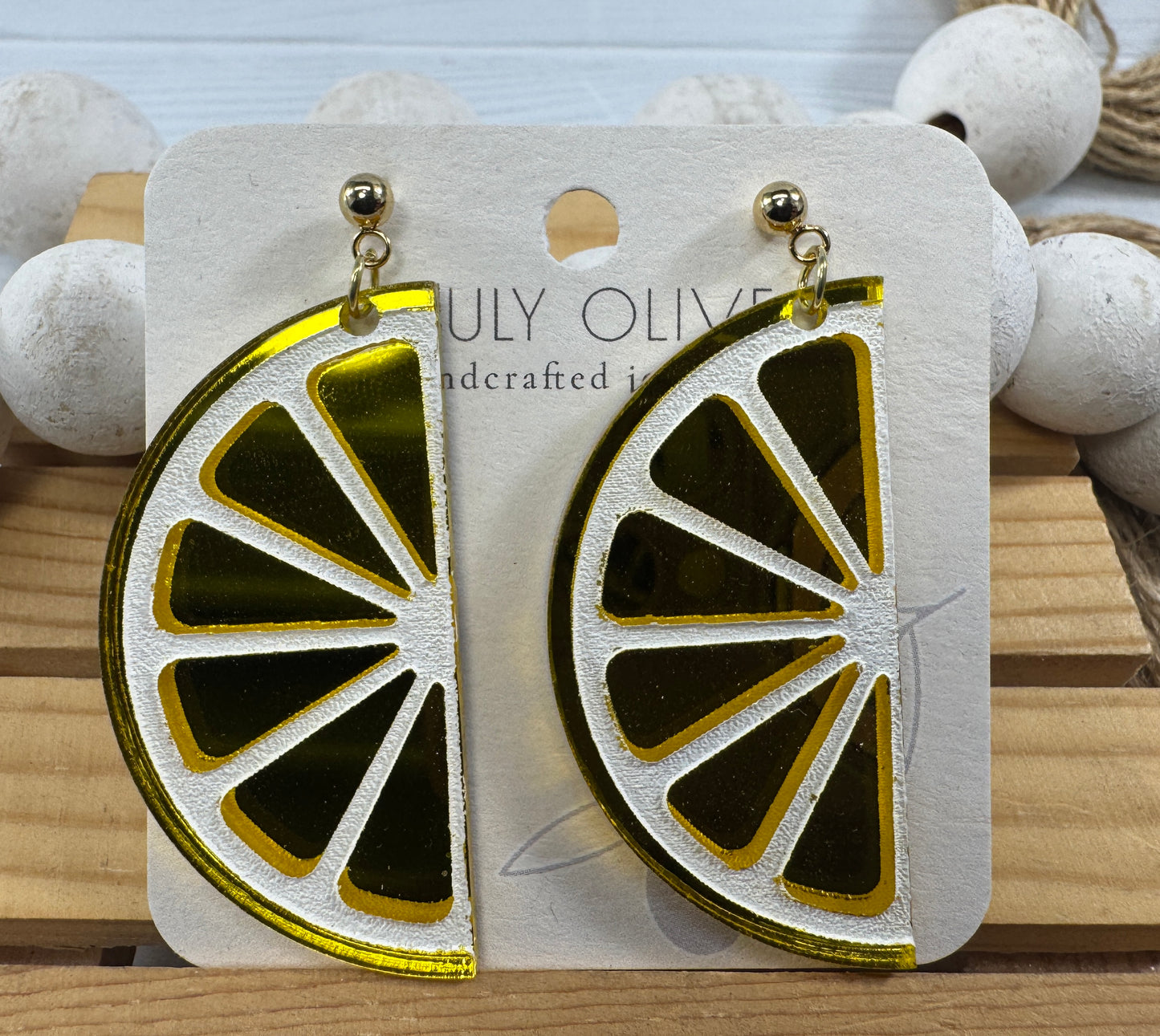 Half Slice Citrus Earrings - Lemon Lime and Orange