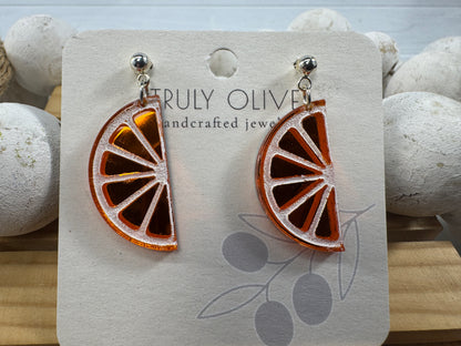 Half Slice Citrus Earrings - Lemon Lime and Orange