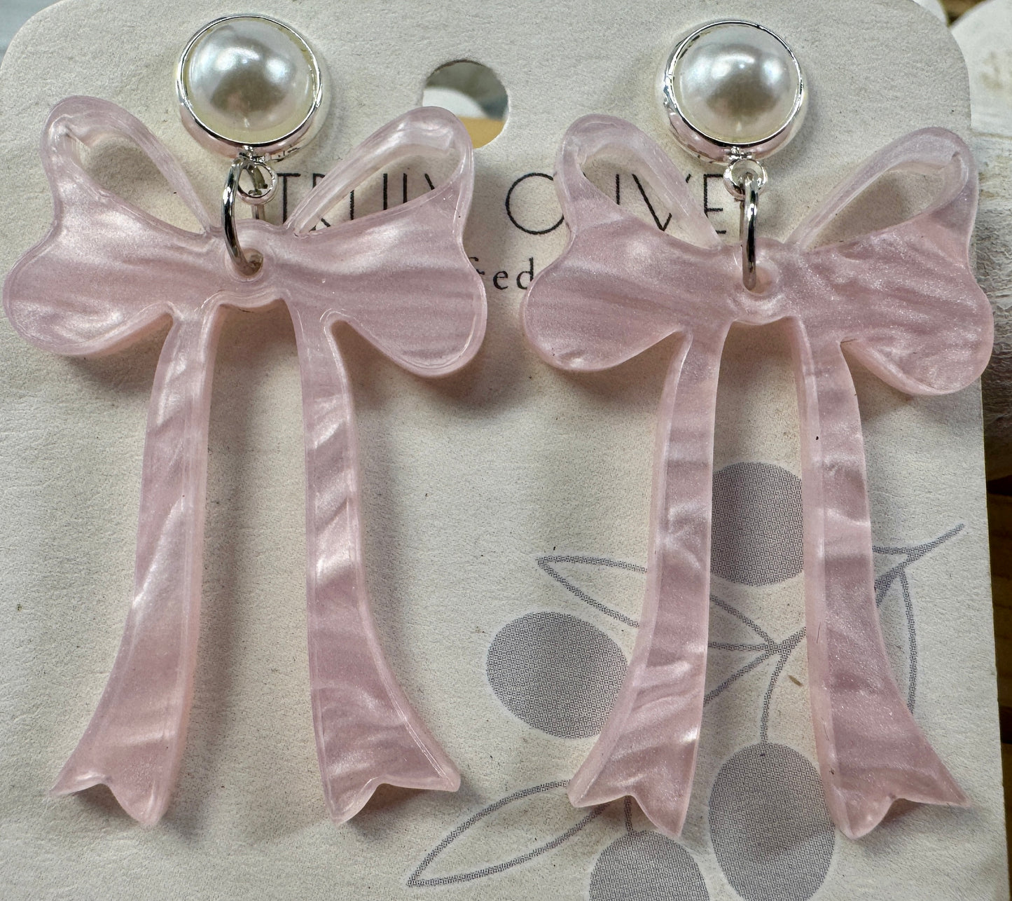 Pink Cochette Bow Post Earrings