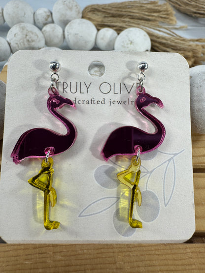 Pink Flamingo Earrings
