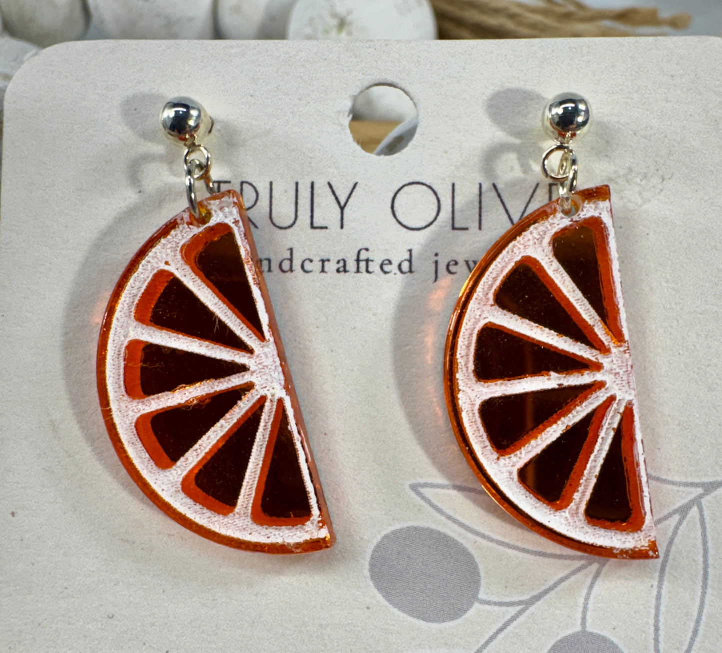 Half Slice Citrus Earrings - Lemon Lime and Orange