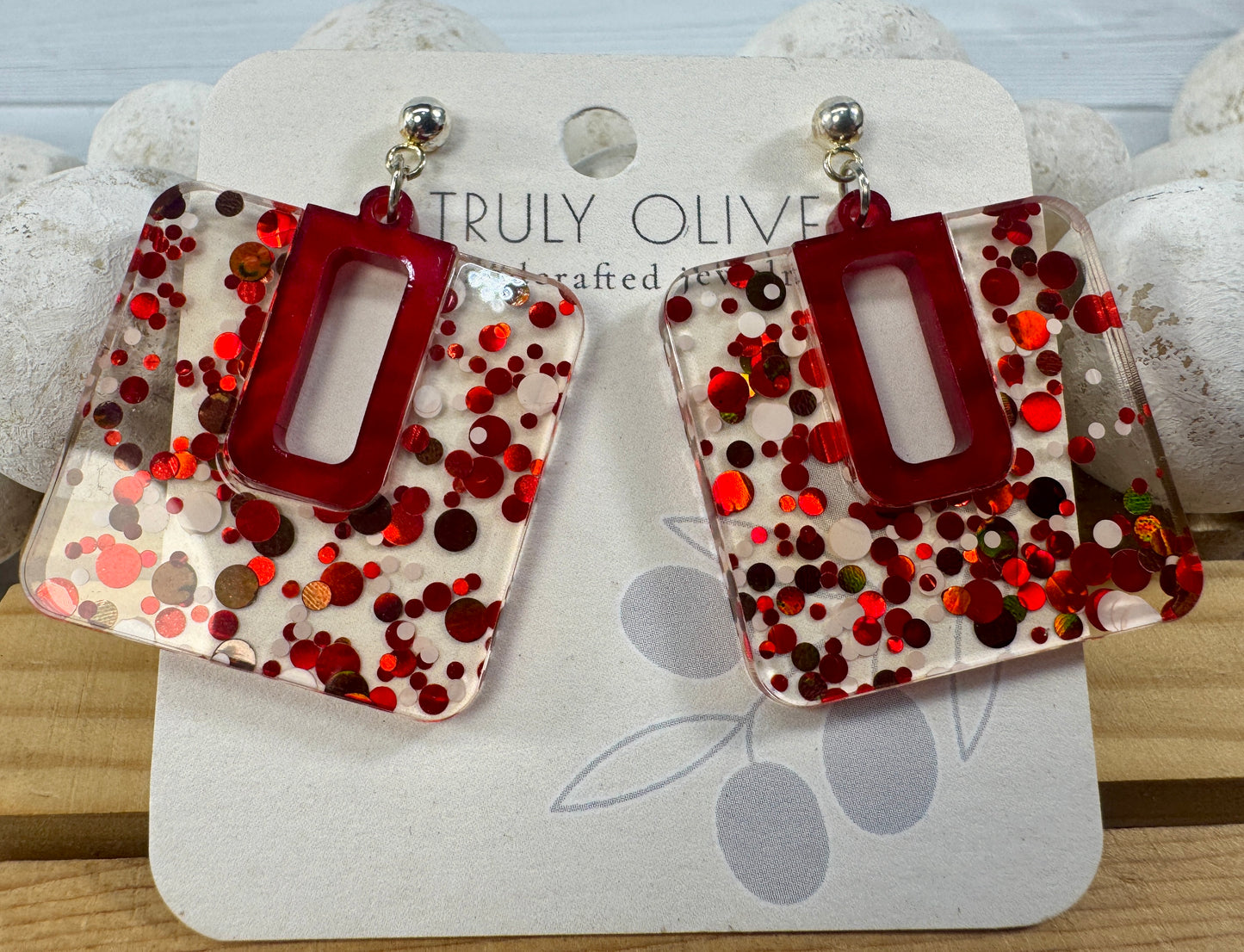 Spring Sparkle Flake Acrylic Earrings