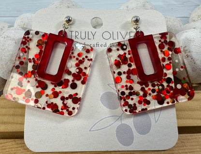 Spring Sparkle Flake Acrylic Earrings