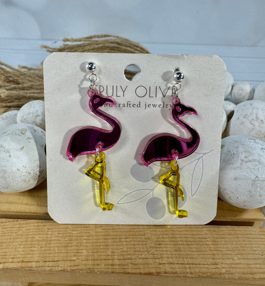 Pink Flamingo Earrings